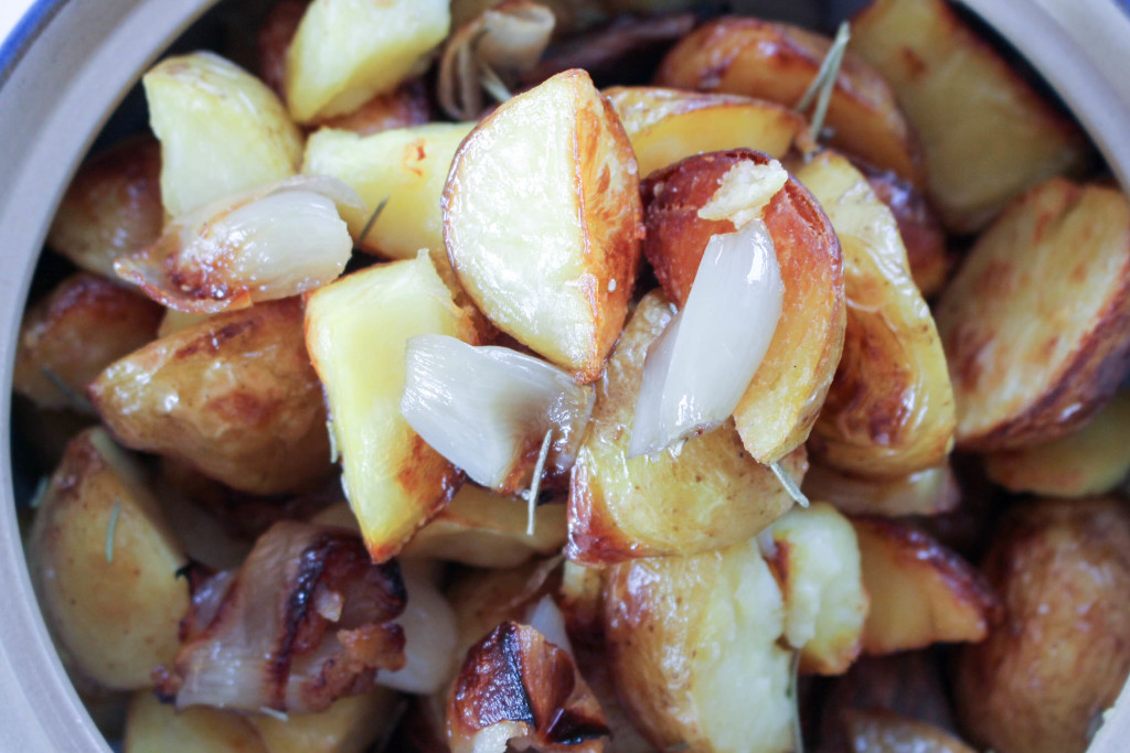 roasted potatoes and shallots