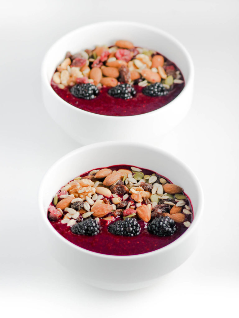 Berry Beet Smoothie Bowl by Diverse Dinners