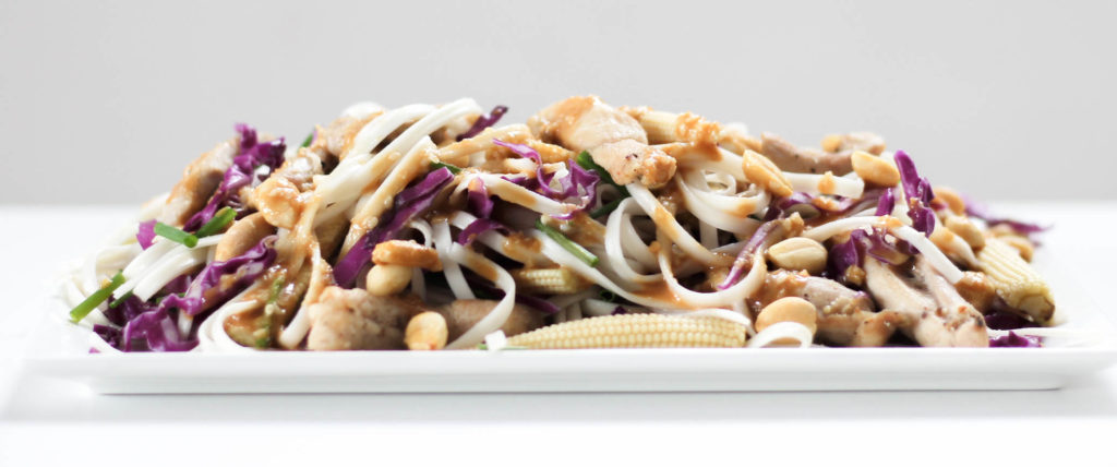Peanut Sauce Soaked Asian Chicken Noodle Salad by Diverse Dinners