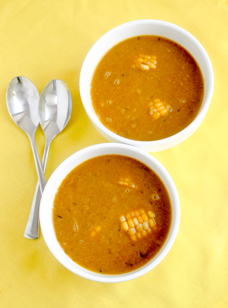 Caribbean Corn Soup by Diverse Dinners