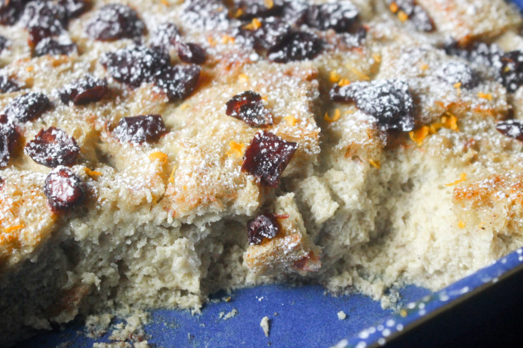 Port Soaked Cranberry Bread Pudding by Diverse Dinners
