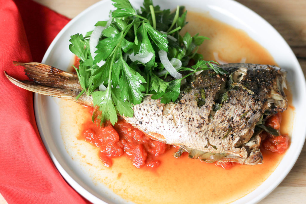 Baked Snapper with Tomato Sauce by Diverse Dinners