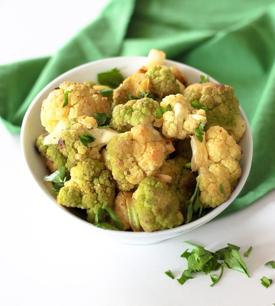 Lime Garlic Green Cauliflower by Diverse Dinners