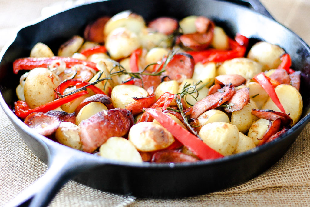 Skillet Baked Sausage Potatoes and Peppers by Diverse Dinners