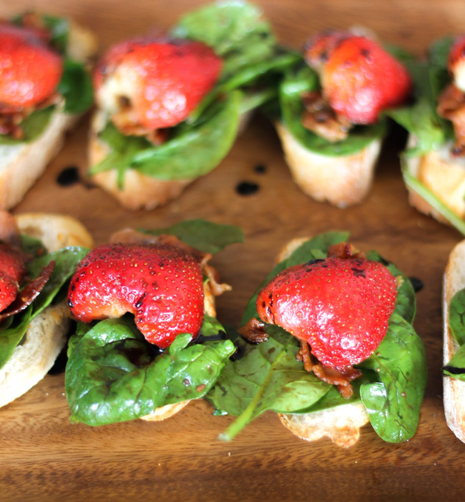 Spinach Bacon Strawberry Crostini by Diverse Dinners