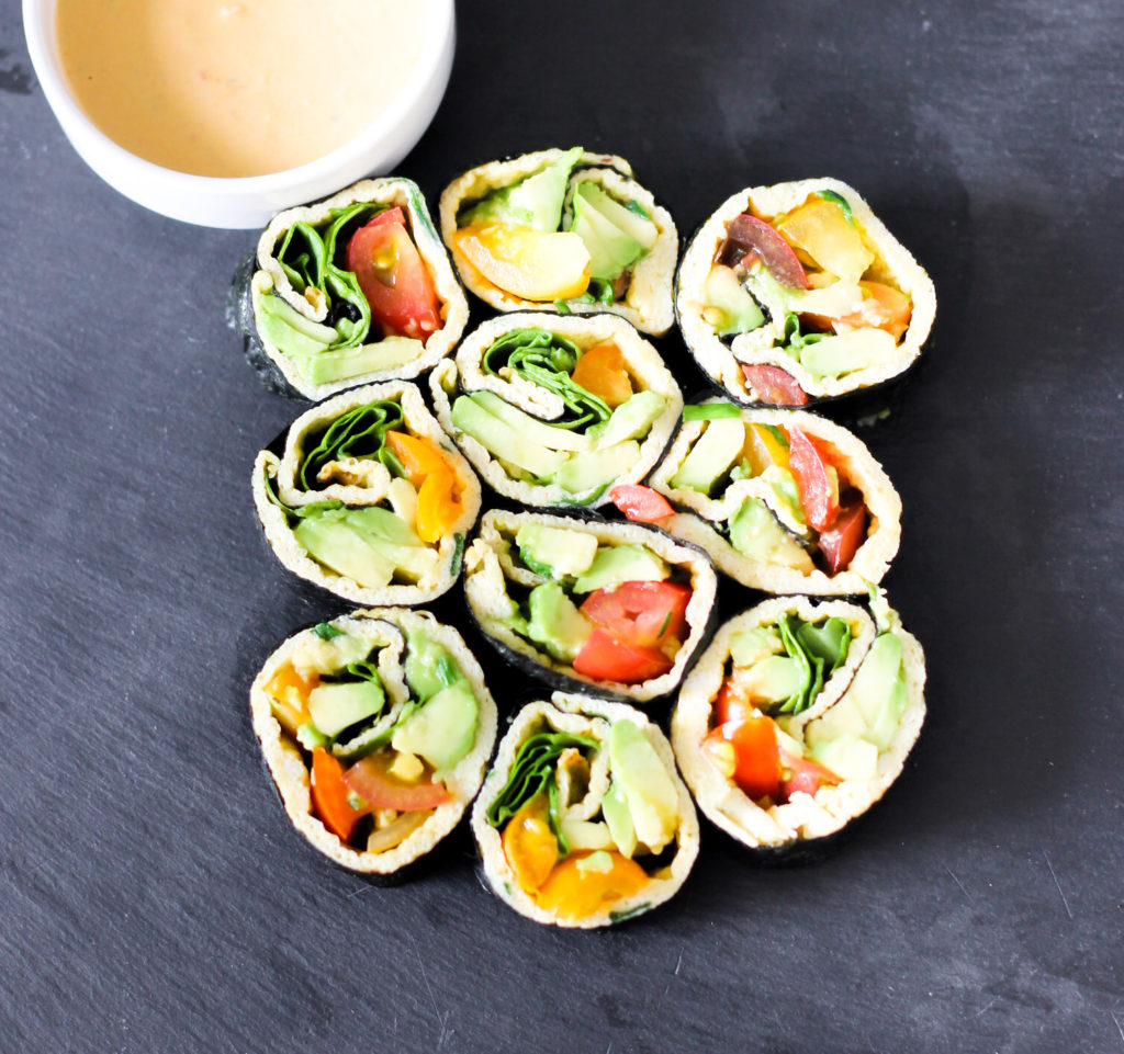 Nori Breakfast Rolls with Tomato Dip by Diverse Dinners