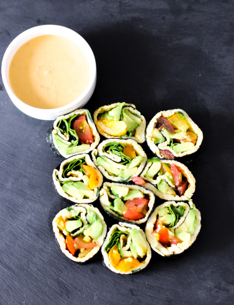 Nori Breakfast Rolls with Tomato Dip by Diverse Dinners