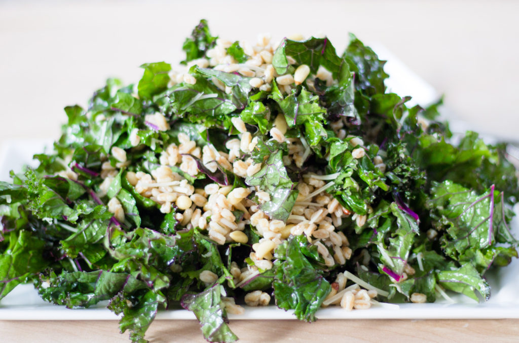 Garlic Kale and Farro Salad by Diverse Dinners