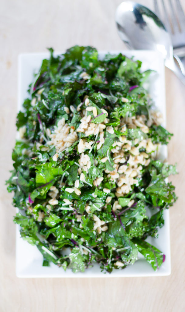 Garlic Kale and Farro Salad by Diverse Dinners