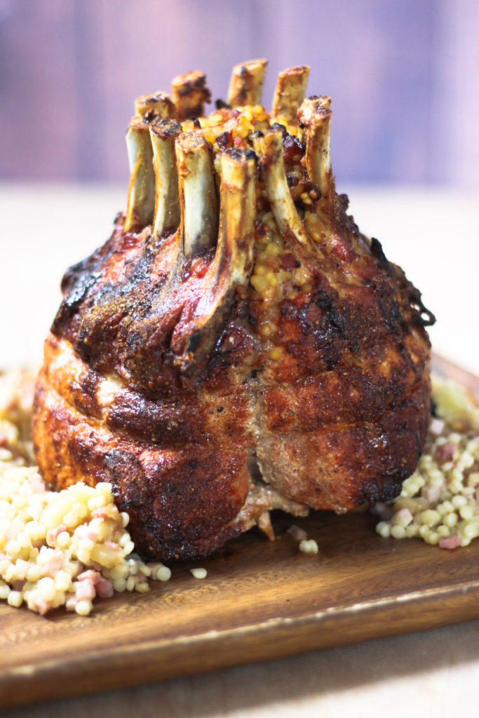 Crown Roast of Pork with Apple Pancetta Couscous by Diverse Dinners
