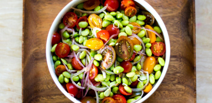 Cherry Tomato Edamame Salad by Diverse Dinners