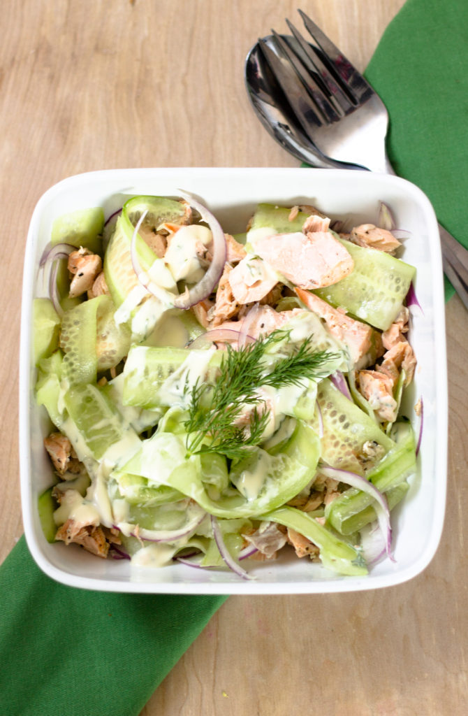 Cucumber Salmon Salad by Diverse Dinners