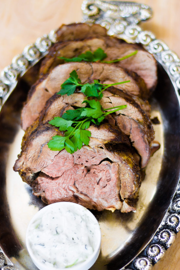 Spiced Lamb Shoulder with Tzatziki Sauce by Diverse Dinners
