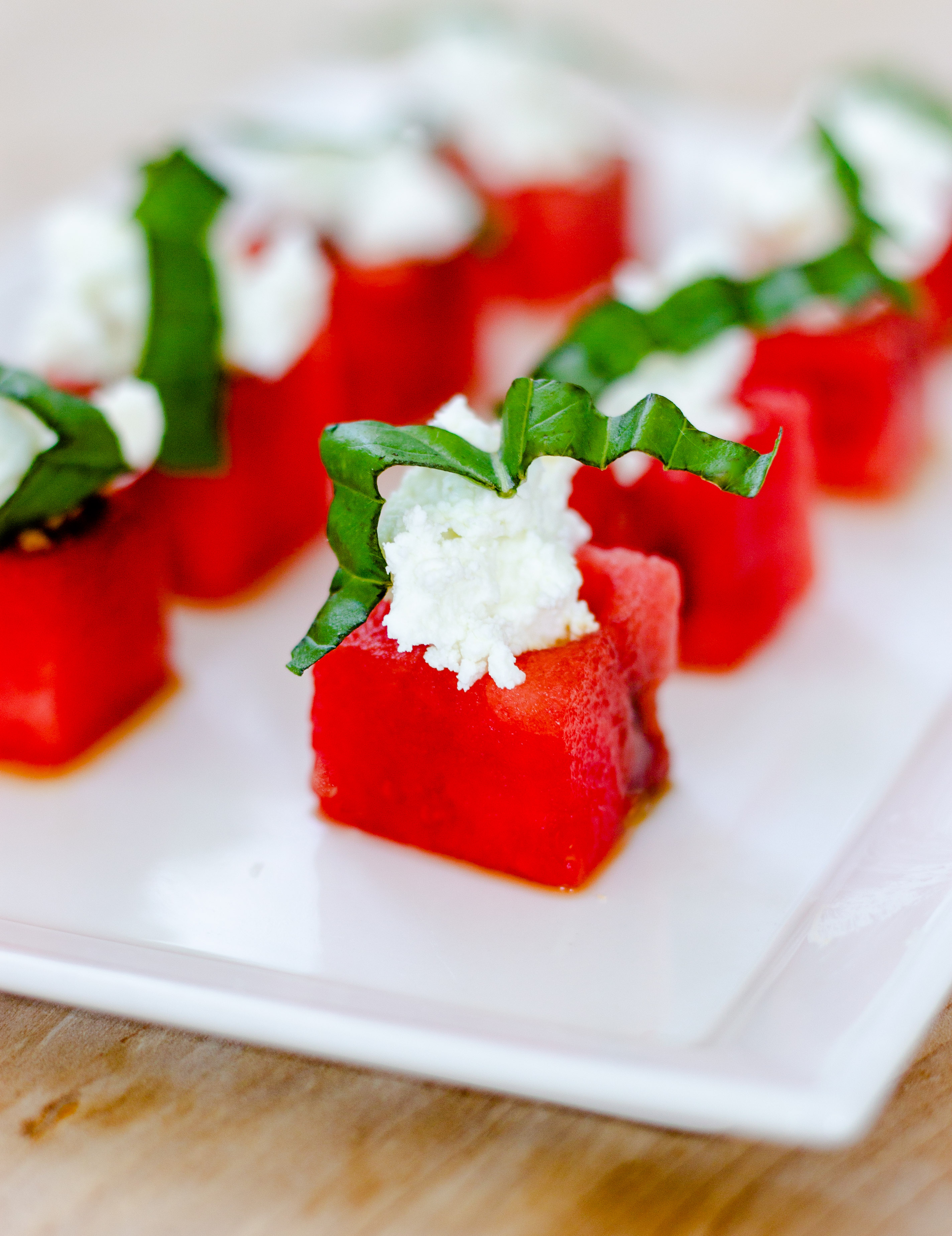 Watermelon Goat Cheese Canapes - DIVERSE DINNERS