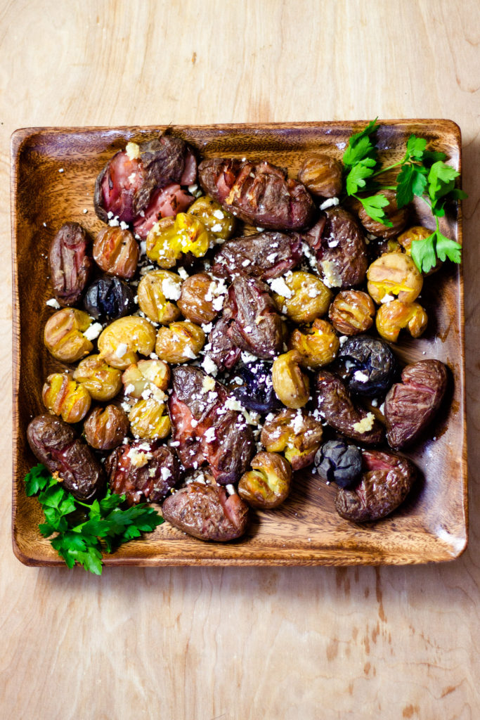 Roasted Smashed Potatoes by Diverse Dinners