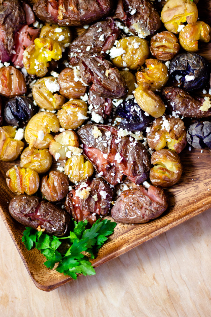 Roasted Smashed Potatoes by Diverse Dinners