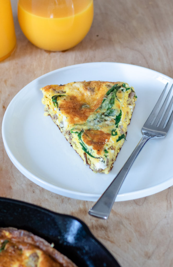 Sausage Ramp Goat Cheese Frittata by Diverse Dinners