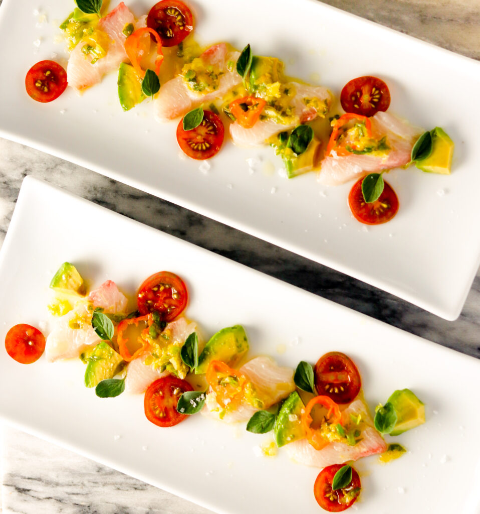 Spicy Hamachi Crudo by Diverse Dinners